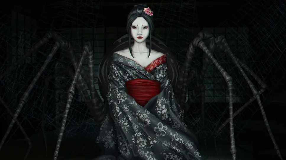 Woman in Spider Jorogumo Kimono